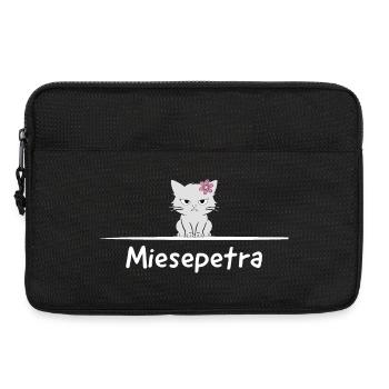 Miesepetra – Chat Dictant, Jeu de mots, Petra Peter - Sacoche pour ordinateur portable 13 pouces - noir - Devant