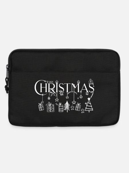 Weihnachts Linienkunst Ornamentdesign - Laptoptasche 13" - Schwarz