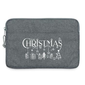 Weihnachts Linienkunst Ornamentdesign - Laptoptasche 13" - Grau meliert - Vorne