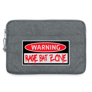 Warning Rage Bait Caution Zone Schild Spaß Warnung - Laptoptasche 13" - Grau meliert - Vorne