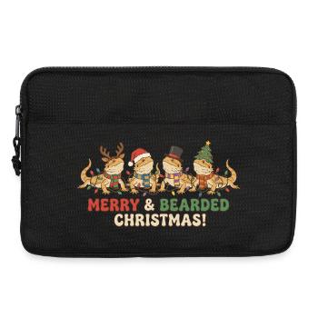 Lumières de Noël Bearded Dragon Vintage - Sacoche pour ordinateur portable 13 pouces - noir - Devant