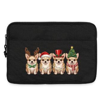 Lumières de Noël du Père Noël Chihuahua - Sacoche pour ordinateur portable 13 pouces - noir - Devant