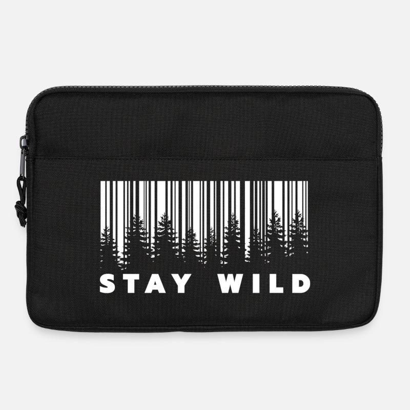 Stay Wild Forest Barcode - Laptop bag 13" - black