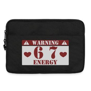 Warning 6 7 Energy Fun 67 Number 6-7 6 7 Six S - Laptop bag 13" - black - Front