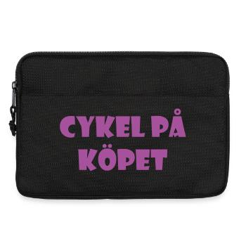 Bicycle in the Bargain – Text Design - Laptop bag 13" - black - Front