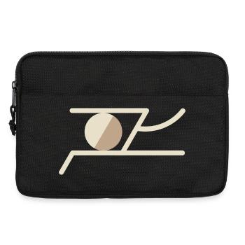 Abstract Symbol in Warm Earth Tones – Geometric - Laptop bag 13" - black - Front