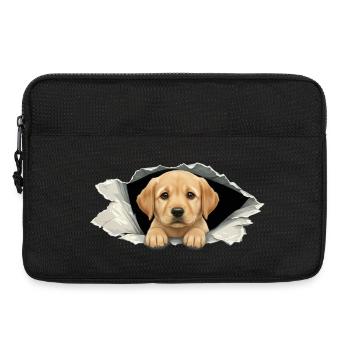 Bébé chiot Golden Retriever qui regarde en papier déchiré - Sacoche pour ordinateur portable 13 pouces - noir - Devant