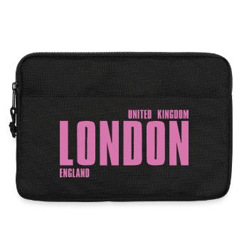Pinkes Londoner Wortzeichen - Laptoptasche 13" - Schwarz - Vorne