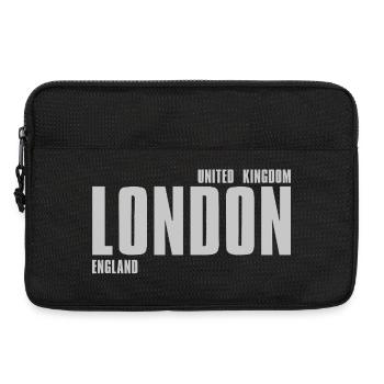 LONDON Schriftart Grafiken in Graustufen - Laptoptasche 13" - Schwarz - Vorne