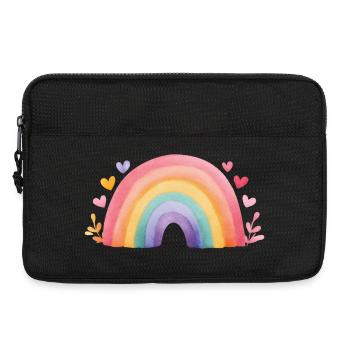 Minimal Rainbow Watercolor Painting – Kids Design - Laptop bag 13" - black - Front