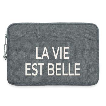 La Vie Est Belle – French chic - Laptop bag 13" - heather grey - Front