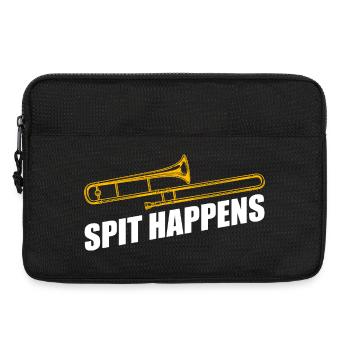 Le crachat arrive tromboniste, tromboniste, tromboniste - Sacoche pour ordinateur portable 13 pouces - noir - Devant