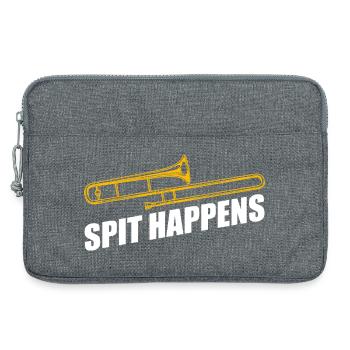 Spit happens trombone trombone player trombonist - Laptop bag 13" - heather grey - Front