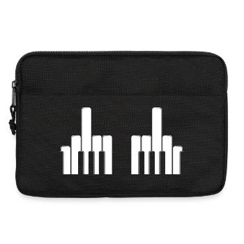 Piano Keys Middle Fingers - Laptop bag 13" - black - Front