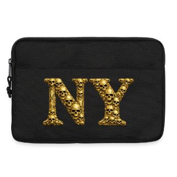 Crâne d’Or NY Lettres - Sacoche pour ordinateur portable 13 pouces - noir - Devant