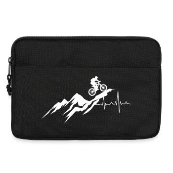 Mountainbike Downhill Herzschlag - Laptoptasche 13" - Schwarz - Vorne