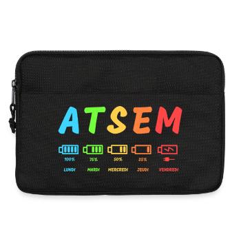 atsem, école maternelle fin d'année, maîtresse - Sacoche pour ordinateur portable 13 pouces - noir - Devant