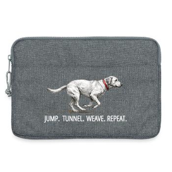 Jump Tunnel Weave Repeat Agility Hund - Laptoptasche 13" - Grau meliert - Vorne