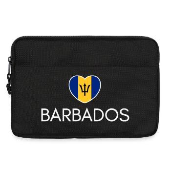 Cœur avec le drapeau de la Barbade, j’adore la Barbade - Sacoche pour ordinateur portable 13 pouces - noir - Devant