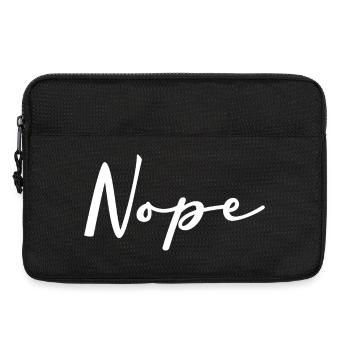 Nope handwriting logo on black - Laptop bag 13" - black - Front