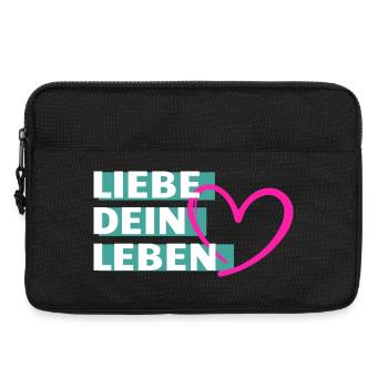 Liebe Dein Leben Herzmotiv - Laptoptasche 13" - Schwarz - Vorne
