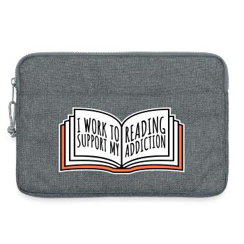 I Work To Support My Reading Addiction Bücher Logo - Laptoptasche 13" - Grau meliert - Vorne