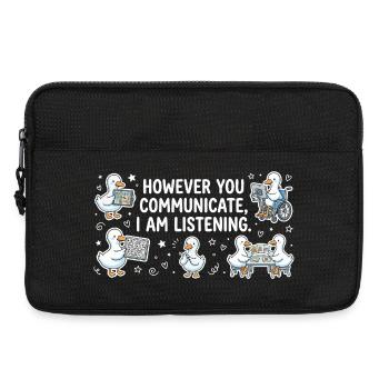 Egal, wie deine Stimme klingt, ich bleibe dran. - Laptoptasche 13" - Schwarz - Vorne