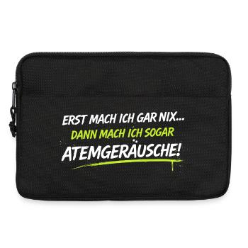 Atemgeräusche Neon-Spruch - Laptoptasche 13" - Schwarz - Vorne