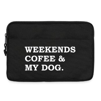 Weekends Coffee and My Dog Funny Dog Coffee - Laptop bag 13" - black - Front