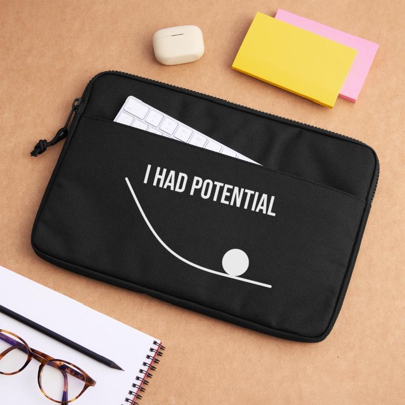 I Had Potential Funny Science Physics Nerd Pun Laptop bag 13"