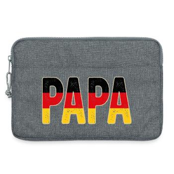 Papa Deutschland Flagge - Laptoptasche 13" - Grau meliert - Vorne