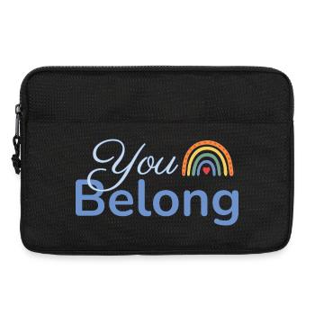 You Belong Regenbogen Herz Design blau - Laptoptasche 13" - Schwarz - Vorne