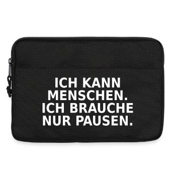 Ich kann Menschen ich brauche nur Pausen - Laptoptasche 13" - Schwarz - Vorne