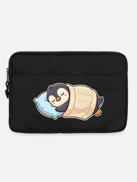 Pinguin Schlafen - Laptoptasche 13" - Schwarz