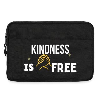 La gentillesse est gratuite – T-shirt minimaliste poignée de main dorée - Sacoche pour ordinateur portable 13 pouces - noir - Devant