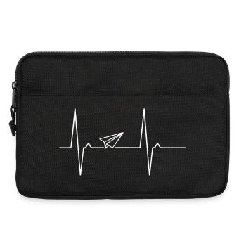 Avion Papier Origami Battement Coeur Heartbeat Vol - Sacoche pour ordinateur portable 13 pouces - noir - Devant