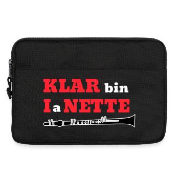 KLAR bin I a NETTE Klarinette Wortspiel - Laptoptasche 13" - Schwarz - Vorne