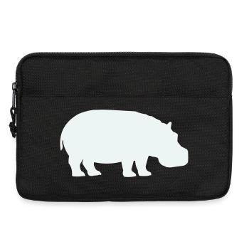 Blauer Hippo Silhouette - Laptoptasche 13" - Schwarz - Vorne