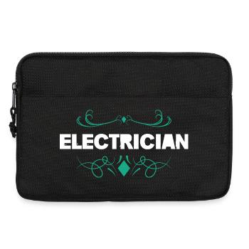 Electrician Ornament Design Teal - Laptop bag 13" - black - Front