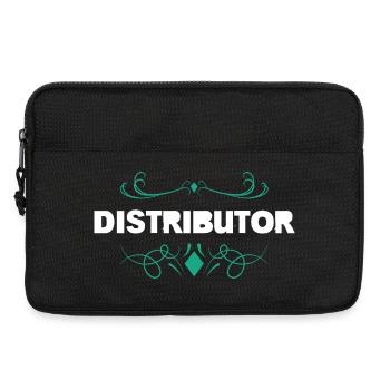 Distributor logo with floral ornaments - Laptop bag 13" - black - Front