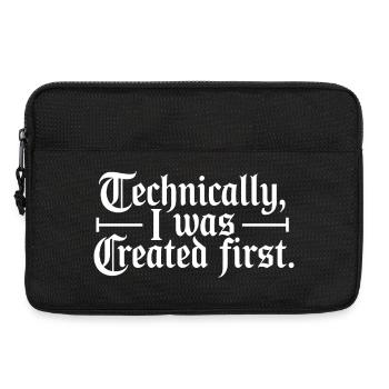 Techniquement, j’ai été créé en premier - Sacoche pour ordinateur portable 13 pouces - noir - Devant