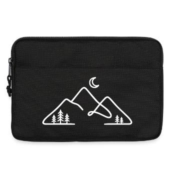 Minimalistische Bergsilhouette mit Mond - Laptoptasche 13" - Schwarz - Vorne