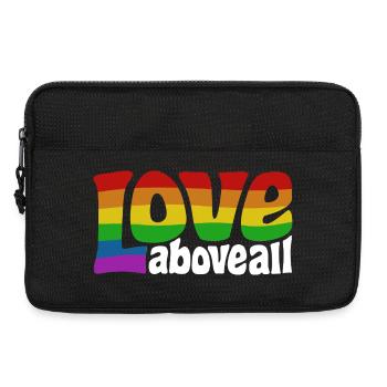 L’amour par-dessus tout | Design de la fierté arc-en-ciel - Sacoche pour ordinateur portable 13 pouces - noir - Devant