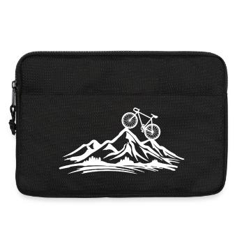 Silhouette du paysage rocheux en VTT - Sacoche pour ordinateur portable 13 pouces - noir - Devant