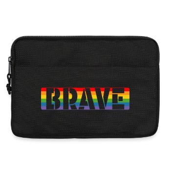 LGBT pride Rainbow Tshirt brave - Laptop bag 13" - black - Front