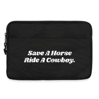 Western Vintage Schriftzug Cowboy - Laptoptasche 13" - Schwarz - Vorne