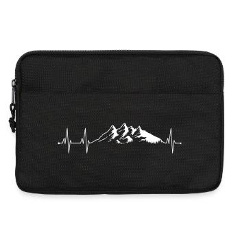 Silhouette de battement de cœur de montagne - Sacoche pour ordinateur portable 13 pouces - noir - Devant