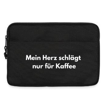 Kaffee Liebe – Herz Spruch - Laptoptasche 13" - Schwarz - Vorne