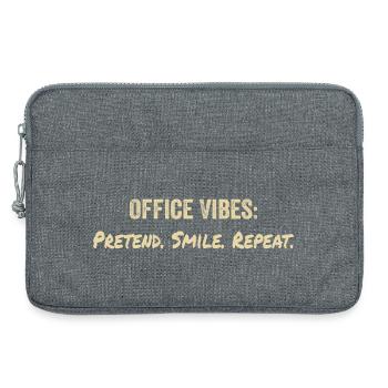 Office vibes : pretend, smile, repeat - Sacoche pour ordinateur portable 13 pouces - gris chiné - Devant