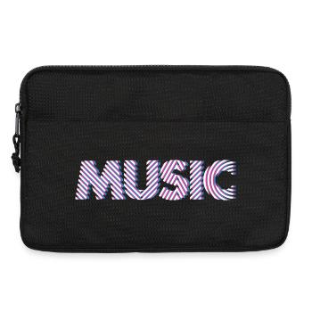 Music 3D – Modern Typography Retro Electro Design - Laptop bag 13" - black - Front